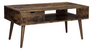 Hoout salontafel - met opbergruimte- TV-meubel - 100 x 50 x 45 cm - Retro- bruin