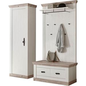 Home affaire Halmeubelset Florence bestaand uit 1 bank, 1 paneel en 1 kast (3 stuks)