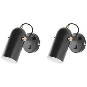 BELIANI Set van 2 metalen spotlampen zwart TYRIA