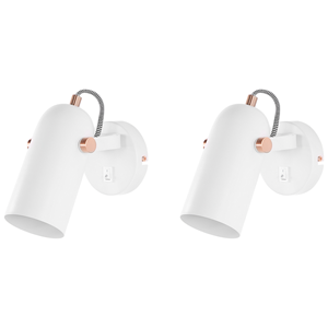 BELIANI Set van 2 metalen spotlampen wit TYRIA