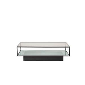 Hioshop Maglehem salontafel met plank 60x130 cm glas.