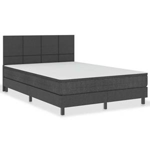 VidaXL Boxspring stof donkergrijs 160x200 cm