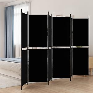 vidaXL 6-tlg. Paravent Schwarz 300x200 cm Stoff 
