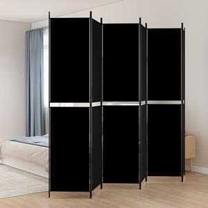 vidaXL 6-tlg. Paravent Schwarz 300x220 cm Stoff 