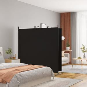 vidaXL 2-tlg. Paravent Schwarz 348x180 cm Stoff 