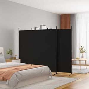 vidaXL 3-tlg. Paravent Schwarz 525x180 cm Stoff 