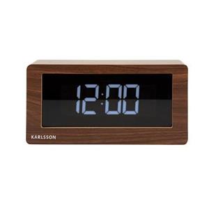 Karlsson Table clock Boxed LED dark wood veneer