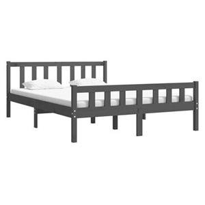 VidaXL Bedframe massief hout grijs 120x190 cm 4FT Small Double