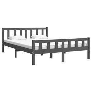 VidaXL Bedframe massief hout grijs 140x200 cm