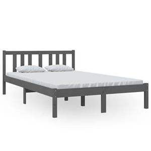 VidaXL Bedframe massief hout grijs 120x200 cm