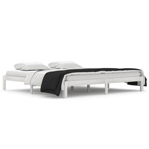 VidaXL Bedframe massief grenenhout wit 200x200 cm