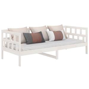 vidaXL Slaapbank massief grenenhout wit 90x190 cm
