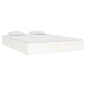 VidaXL Bedframe massief hout wit 140x190 cm