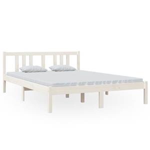 VidaXL Bedframe massief hout wit 140x200 cm