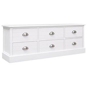 vidaXL TV-Schrank Weiß 108x30x40 cm Massivholz Paulownia 