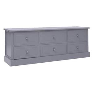 vidaXL TV-Schrank Dunkelgrau 108x30x40 cm Massivholz Paulownia 