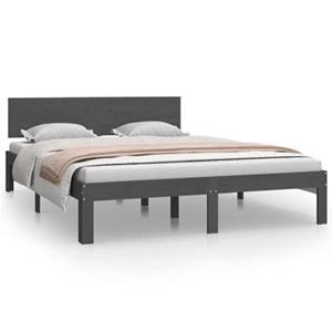 VidaXL Bedframe massief grenenhout grijs 140x200 cm