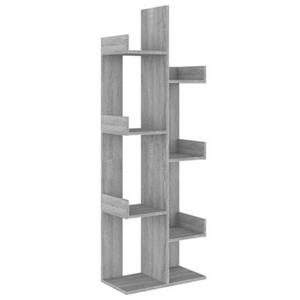 vidaXL Boekenkast 48x25,5x140 cm bewerkt hout grijs sonoma eikenkleur