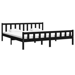 VidaXL Bedframe massief hout zwart 160x200 cm