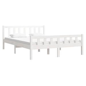 VidaXL Bedframe massief hout wit 135x190 cm 4FT6 Double