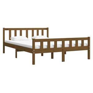 VidaXL Bedframe massief hout honingbruin 135x190 cm 4FT6 Double