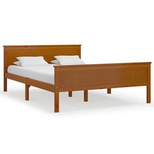 VidaXL Bedframe massief grenenhout honingbruin 120x200 cm