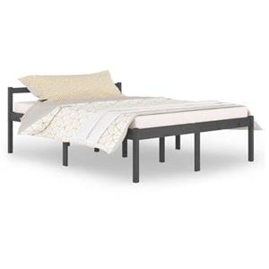 VidaXL Bedframe massief grenenhout grijs 150x200 cm 5FT king