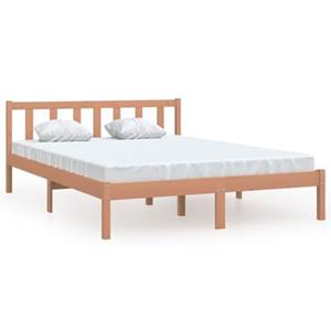 vidaxl Bedframe massief grenenhout honingbruin 160x200 cm