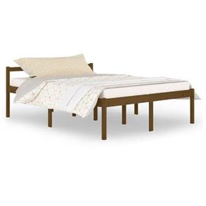 VidaXL Bedframe massief grenenhout honingbruin 150x200 cm 5FT king