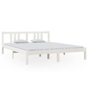 VidaXL Bedframe massief hout wit 160x200 cm