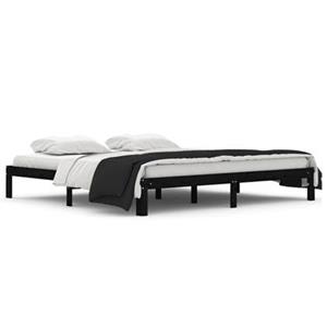 VidaXL Bedframe massief grenenhout zwart 200x200 cm