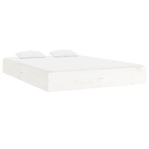 VidaXL Bedframe massief hout wit 150x200 cm 5FT King Size