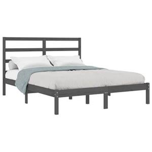 VidaXL Bedframe massief hout grijs 120x190 cm 4FT Small Double