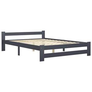 VidaXL Bedframe massief grenenhout donkergrijs 120x200 cm