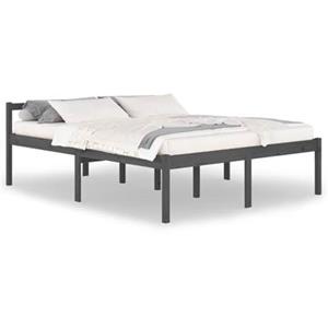 VidaXL Bedframe massief grenenhout grijs 160x200 cm