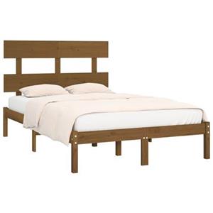 VidaXL Bedframe massief hout honingbruin 135x190 cm 4FT6 Double