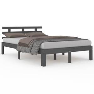 VidaXL Bedframe massief hout grijs 140x200 cm