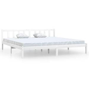 VidaXL Bedframe massief grenenhout wit 200x200 cm