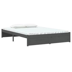 VidaXL Bedframe massief hout grijs 140x190 cm