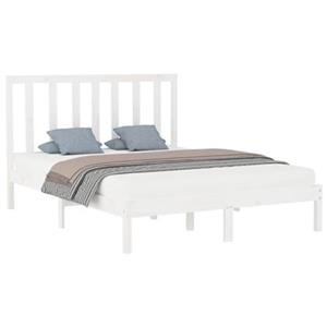 vidaXL Bedframe massief hout wit 140x200 cm