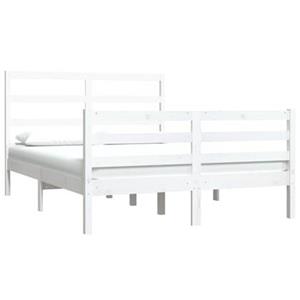 vidaXL Bedframe massief grenenhout wit 120x190 cm 4FT Small Double