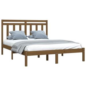 VidaXL Bedframe massief hout honingbruin 135x190 cm 4FT6 Double