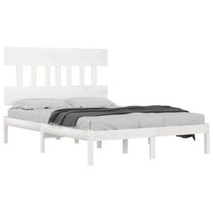 vidaXL Bedframe massief hout wit 120x200 cm