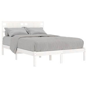 VidaXL Bedframe massief hout wit 120x190 cm 4FT Small Double