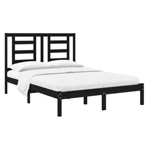 VidaXL Bedframe massief hout zwart 120x190 cm 4FT Small Double