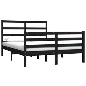 vidaXL Massivholzbett Schwarz Kiefer 120x190 cm 4FT Small Double 