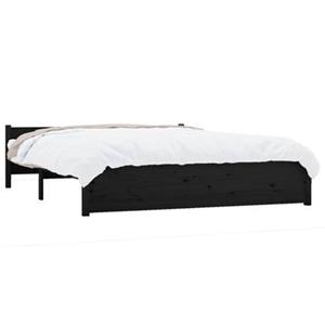 VidaXL Bedframe massief hout zwart 140x190 cm