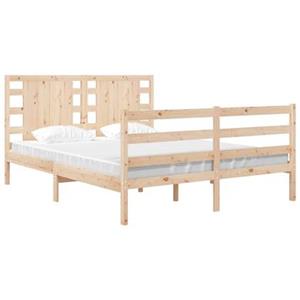 VidaXL Bedframe massief grenenhout 135x190 cm 4FT6 Double