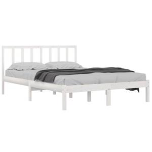 vidaXL Bedframe massief grenenhout wit 120x200 cm