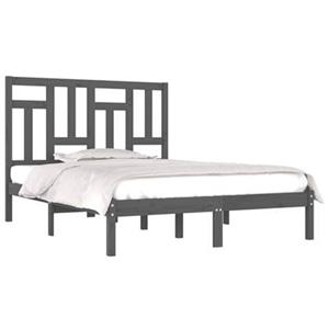 VidaXL Bedframe massief grenenhout grijs 140x200 cm